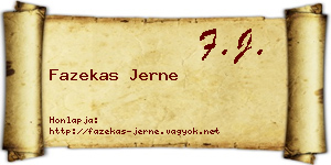 Fazekas Jerne névjegykártya
